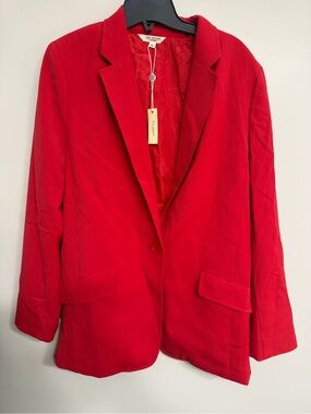 Max Studio Red Single-Button Women's Blazer NWT